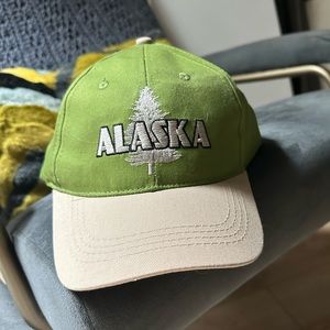 Alaska -Baseball Cap Hat Green Beige Alaska Tree NWT! OSFM